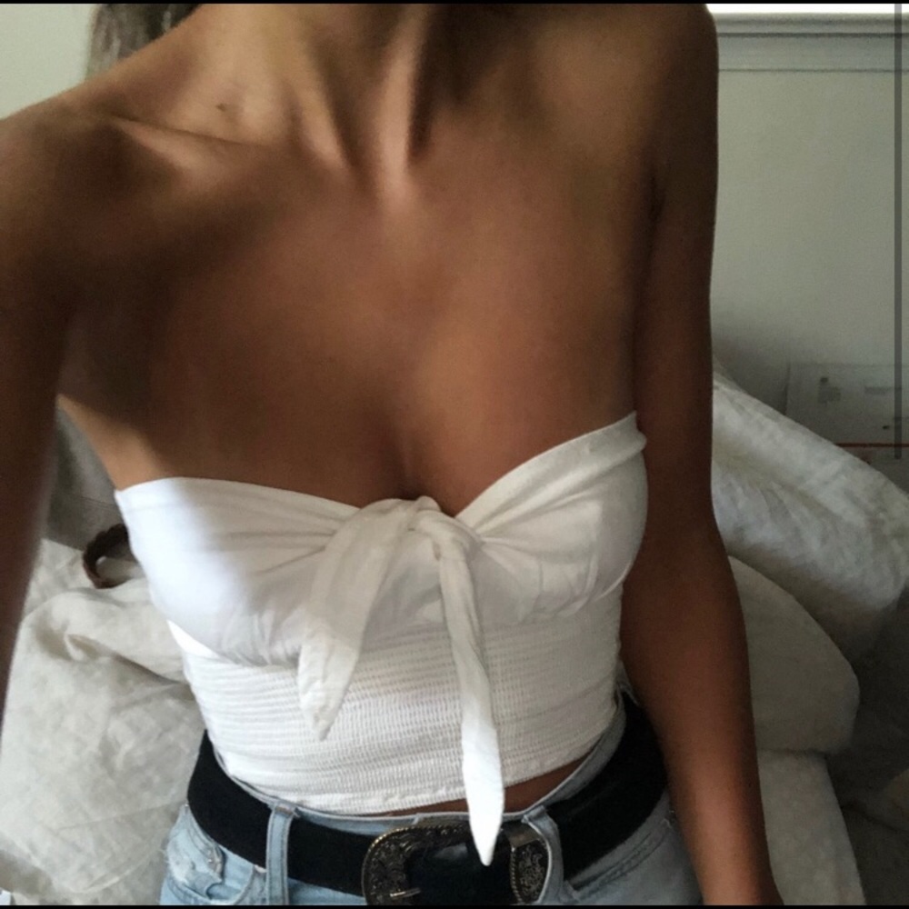 brandy melville tie front tube top